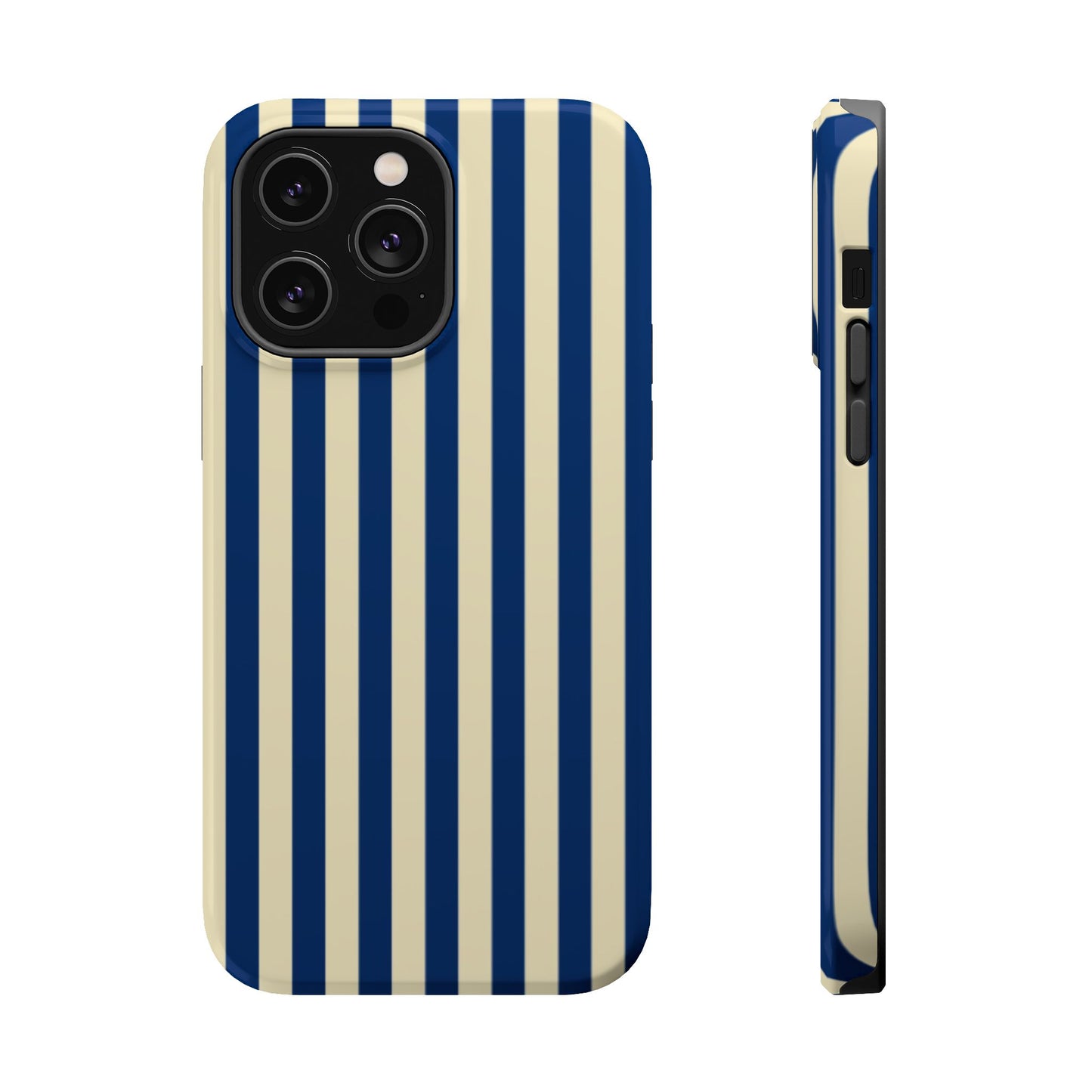 Summer Stripes Case in Butter Yellow + Dark Blue
