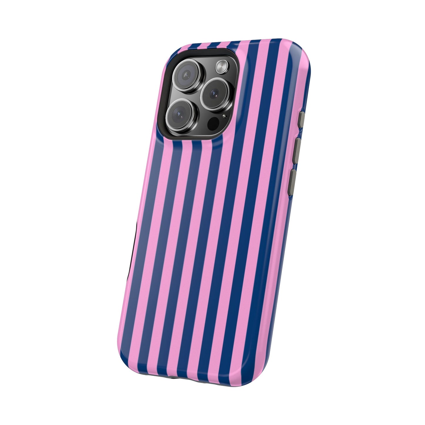 Summer Stripes Case in Dark Blue + Poppy Pink