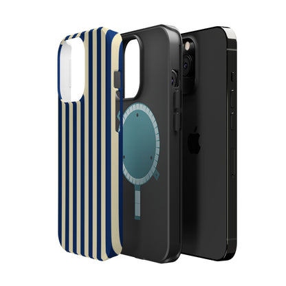 Summer Stripes Case in Butter Yellow + Dark Blue