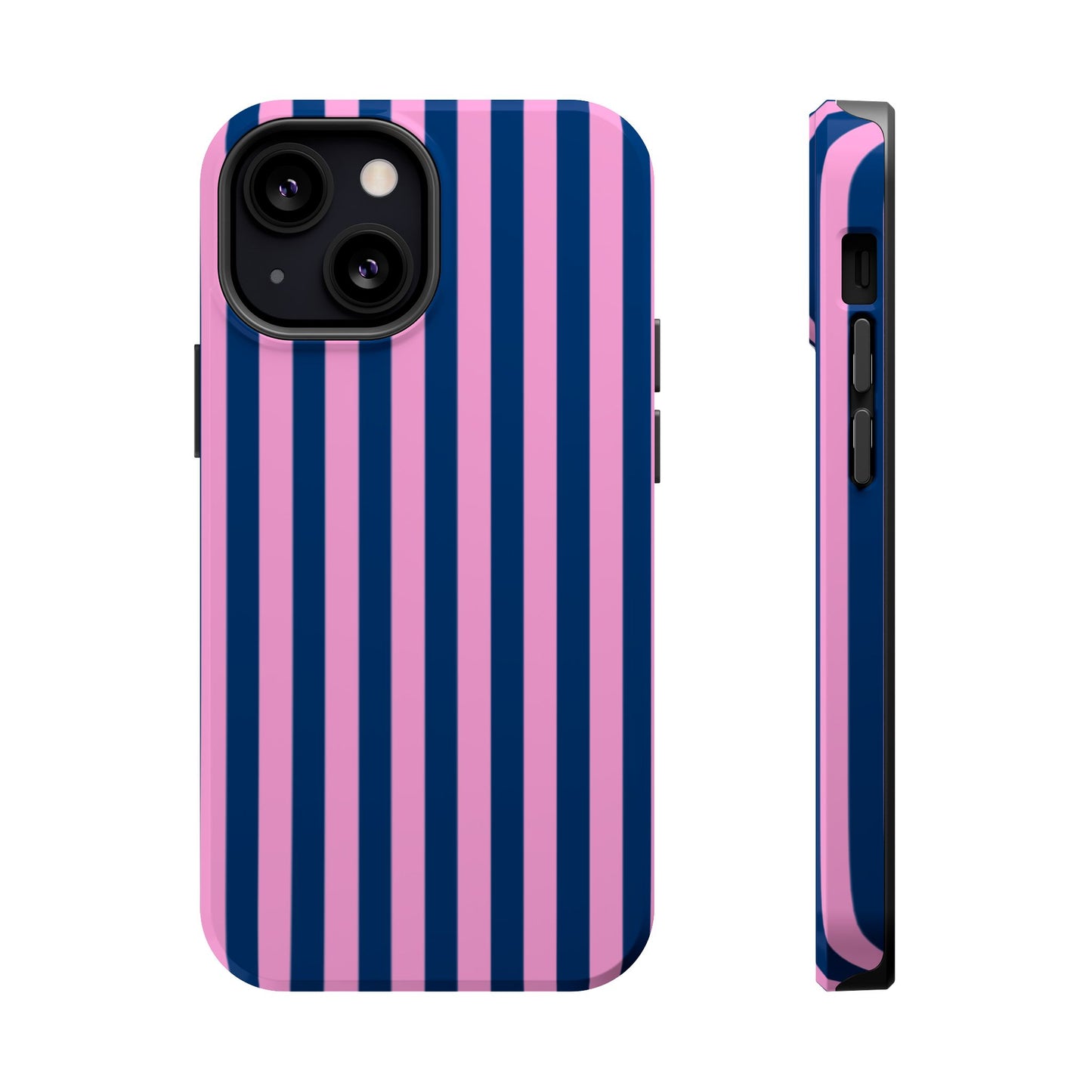 Summer Stripes Case in Dark Blue + Poppy Pink