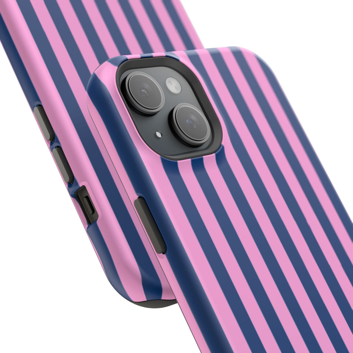 Summer Stripes Case in Dark Blue + Poppy Pink