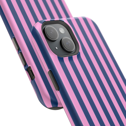 Summer Stripes Case in Dark Blue + Poppy Pink