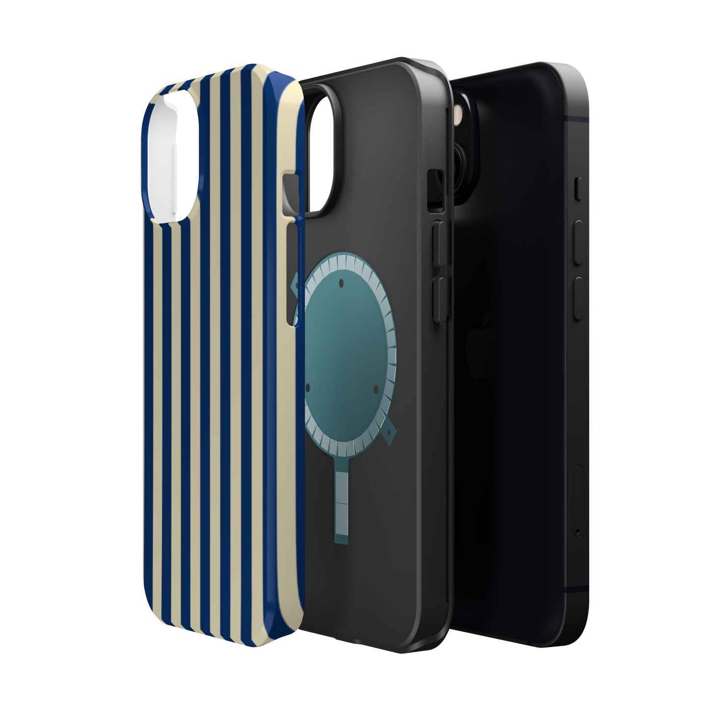 Summer Stripes Case in Butter Yellow + Dark Blue