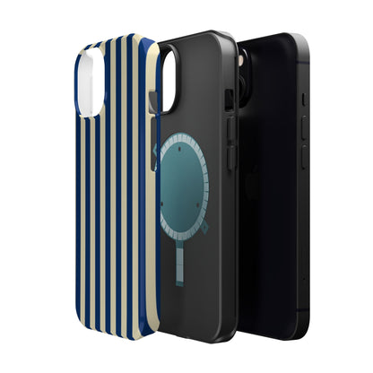 Summer Stripes Case in Butter Yellow + Dark Blue